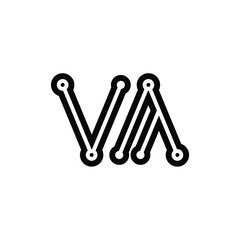 Obraz premium UA monogram logo design letter text name symbol monochrome logotype alphabet character simple logo
