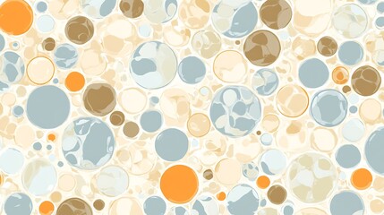 Fototapeta premium Abstract pastel circles softly blend creating a calming serene visual aesthetic. AI Generated