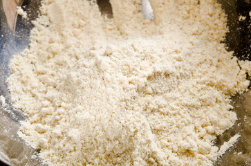 Butter mixed with flour, crumbs