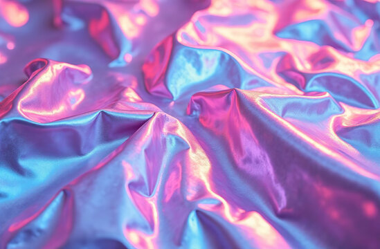 Abstract futuristic background, moving neon purple waves. AI Generative