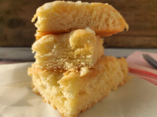 Traditional German Butter Cake (Zuckerkuchen) in Sunlight