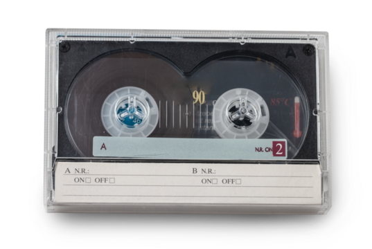 Tape cassette isolated on transparent background