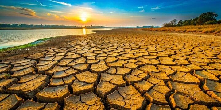 Dried Jamuna Riverbed: Macro View of Parched Earth & Diminished Water Flow in Bangladesh