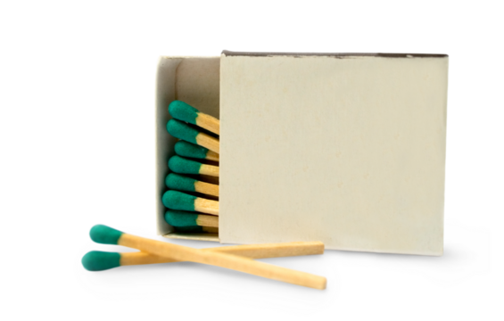 Matchbox isolated on transparent background