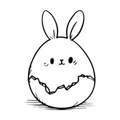 Hatching bunny vector sketch
