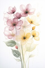 Obraz premium flores estilo acuarela
