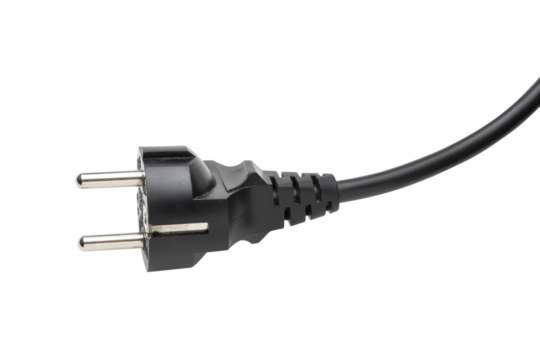 Power cable isolated on transparent background
