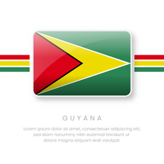 Fototapeta premium National Guyana Flag.Vector Guyana Button Flag. Realistic National Flag Design and Vector Template.