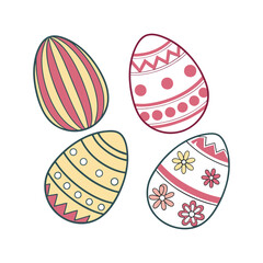 Easter eggs Set Clip art Vector Illustration