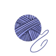 Yarn ball illustration, knitting and crochet clipart, seamless pattern
