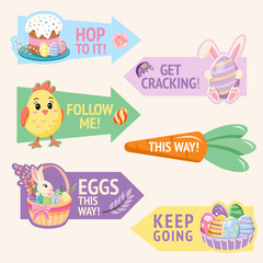 Easter Egg Hunt Directional Signs and Festive Arrows