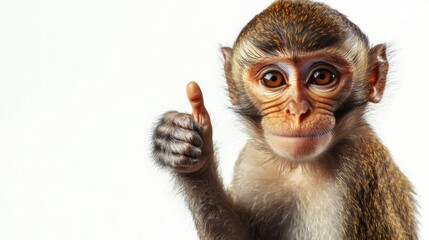 Obraz premium Friendly monkey gesturing thumbs up