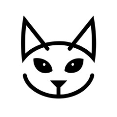 A sleek and modern cat face icon with clean lines, perfect for logos, apps, and branding. Its simple yet expressive design captures the feline charm effortlessly.