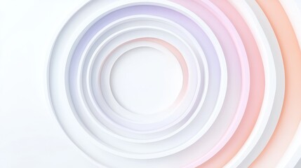Obraz premium Abstract Concentric Circles Artwork - Pastel concentric circles, symbolizing growth, harmony, unity, infinity, and cyclical processes. Clean and modern design