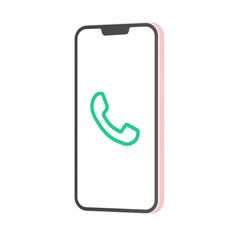 3D phone call icon object