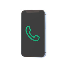 3D phone call icon object