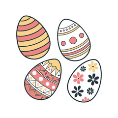 Easter Egg Clipart Set Vector Illustration Collection