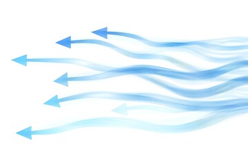 A series of light blue arrows and flowing lines, suggesting movement or direction in a dynamic and abstract style. Concept Abstract Movement Design, Light Blue Arrows, Flowing Lines