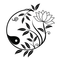 Leaf and Lotus Abstract Wellness Logo