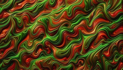 Fototapeta premium Abstract Swirling Pattern with Green and Red Colors Texture