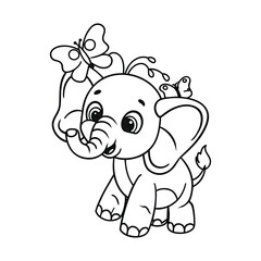Fototapeta premium A playful cute baby elephant 
