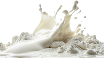 Milk splash on powdered milk