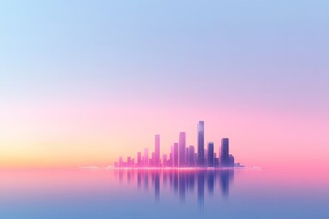 Fototapeta premium futuristic financial district skyline stands illuminated against starry night sky symbolizing blockchain digital transformation
