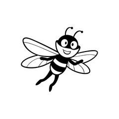 vector illustration of cartoon bee