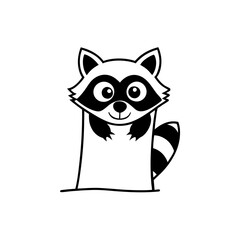 A charming raccoon peeking out from behind a tree stump
