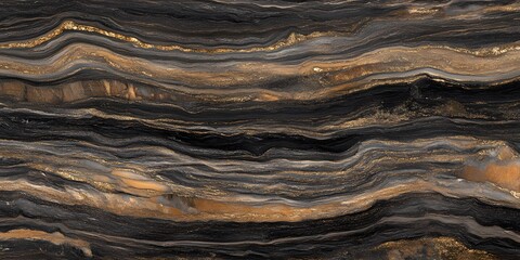 Abstract Black Gold Marble Texture Background Ai Generated