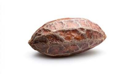 Single Raw Peanut in Shell on White Background. Possible use for food product catalog