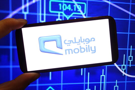 Konskie, Poland - February 02, 2025: Etihad Etisalat company logo displayed on mobile phone