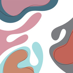 ABSTRACT BACKGROUND HAND DRAWN ORGANIC SHAPES PASTEL COLORFUL FLAT DESIGN VECTOR TEMPLATE GOOD FOR MODERN BUSINESS PRESENTATION, POSTER, COVER DESIGN 