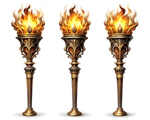 ancient torch isolated on white background
