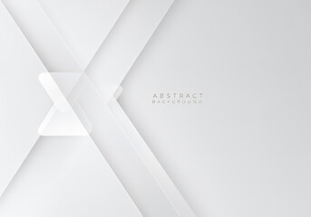 Abstract background featuring overlapping translucent geometric shapes in shades of white and light gray