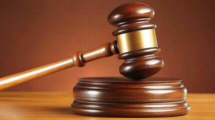 Gavel on Wooden Block Justice Law Auction Concept