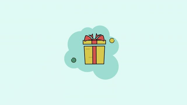 animated gift box christmas simple recording design.