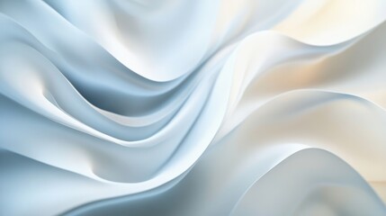 Obraz premium Flowing abstract waves of blue and white fabric