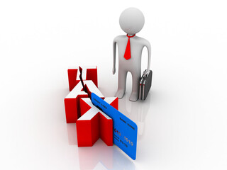 3d illustration Rising tax concept with business man
