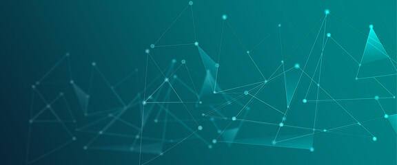 abstract connected dots plexus networking light blue background 