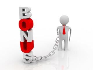 3d illustration bonus announce business team
