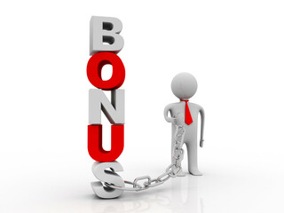 3d illustration bonus announce business team
