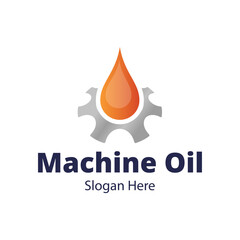 Oil and gear icon logo design. Oil drop with cog wheel icon logo design.