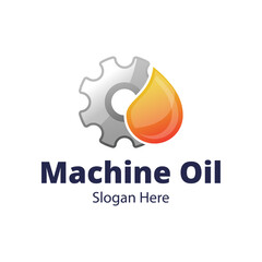 Oil and gear icon logo design. Oil drop with cog wheel icon logo design.