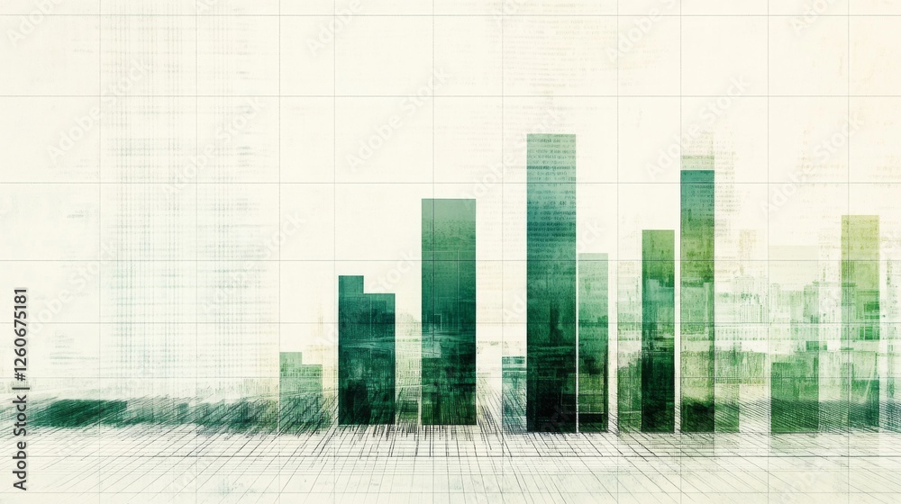 Poster a financial bar chart showing comparison of investment returns, with green bars rising sharply to sy