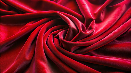 Obraz premium Red satin fabric with smooth folds and soft texture