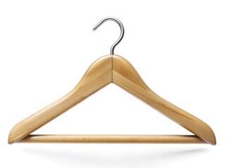 Wooden Clothes hanger isolated on white background
