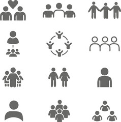 Inclusive Community Icons Collection &ndash; Diversity and Unity Symbol Set