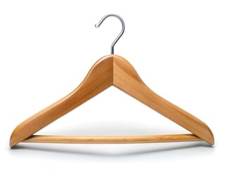 Wooden Clothes hanger isolated on white background
