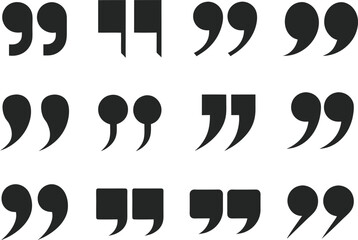Quotation Marks Signs Vector Collection &ndash; Punctuation and Speech Bubble Symbol Set
